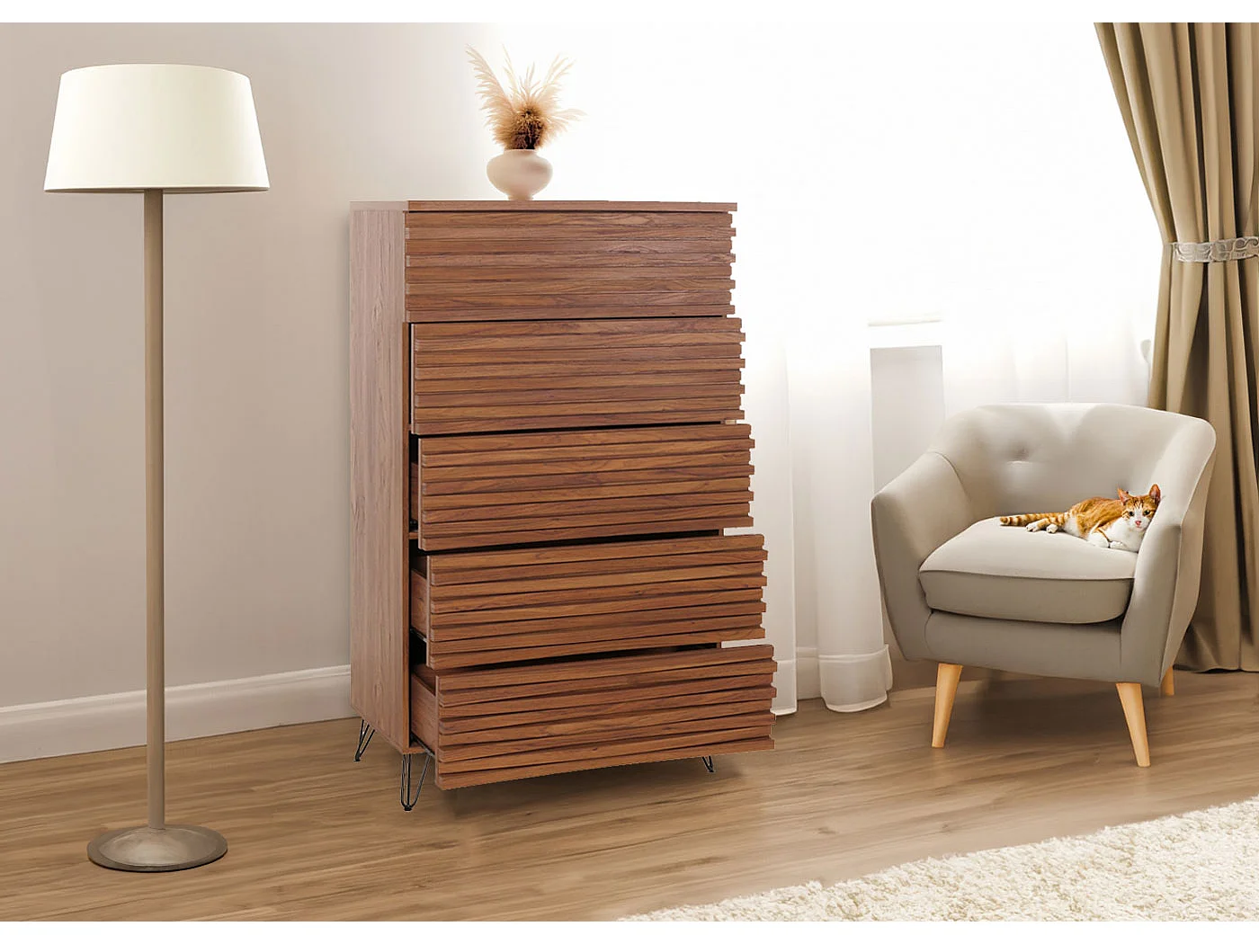 Commode MCW-M49,  walnoot look