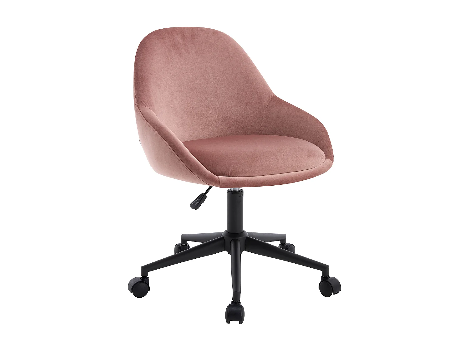 Chaise de bureau - Velours - Rose - Hauteur réglable - NAODY