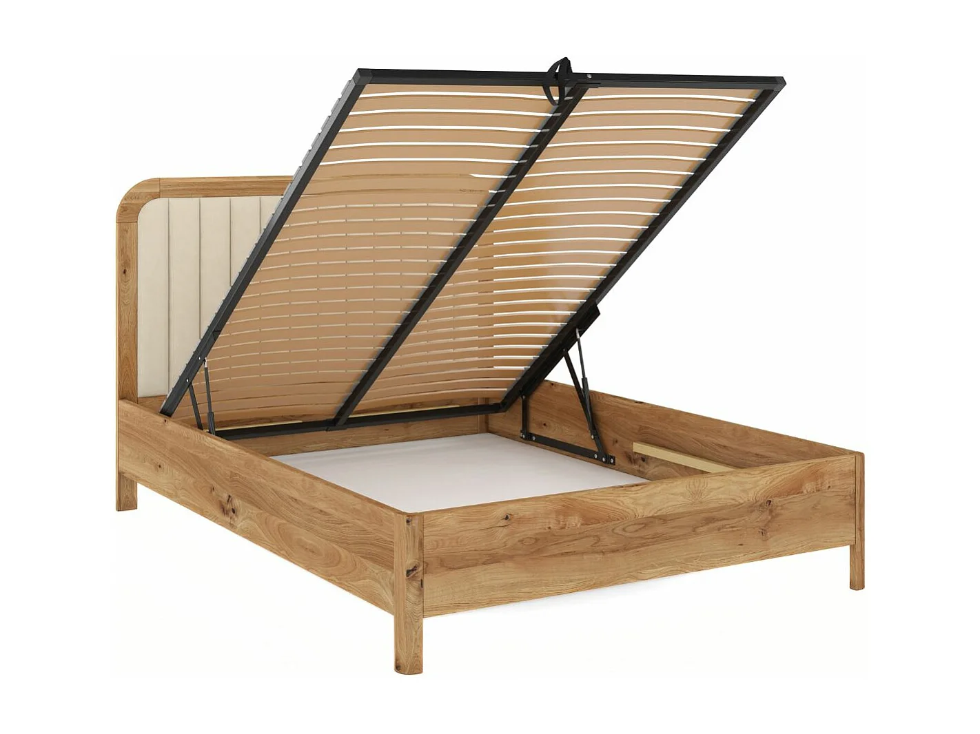 Łóżko dębowe Visby MODENA BC, 180X200, lakier naturalny/ecru