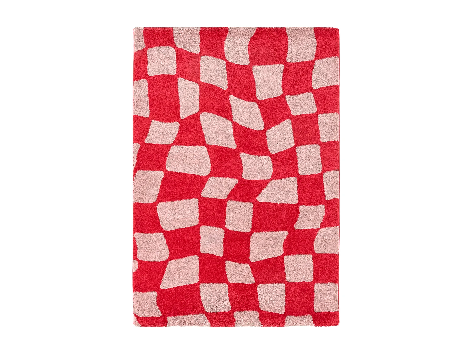 Tapis de salon année 70 vintage  GROOVY  rouge  200x280cm