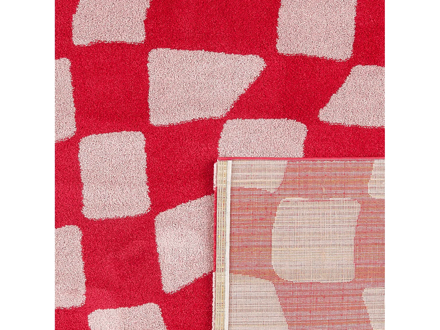 Tapis de salon année 70 vintage  GROOVY  rouge  200x280cm