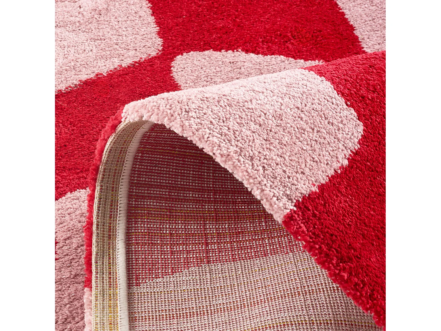 Tapis de salon année 70 vintage  GROOVY  rouge  200x280cm