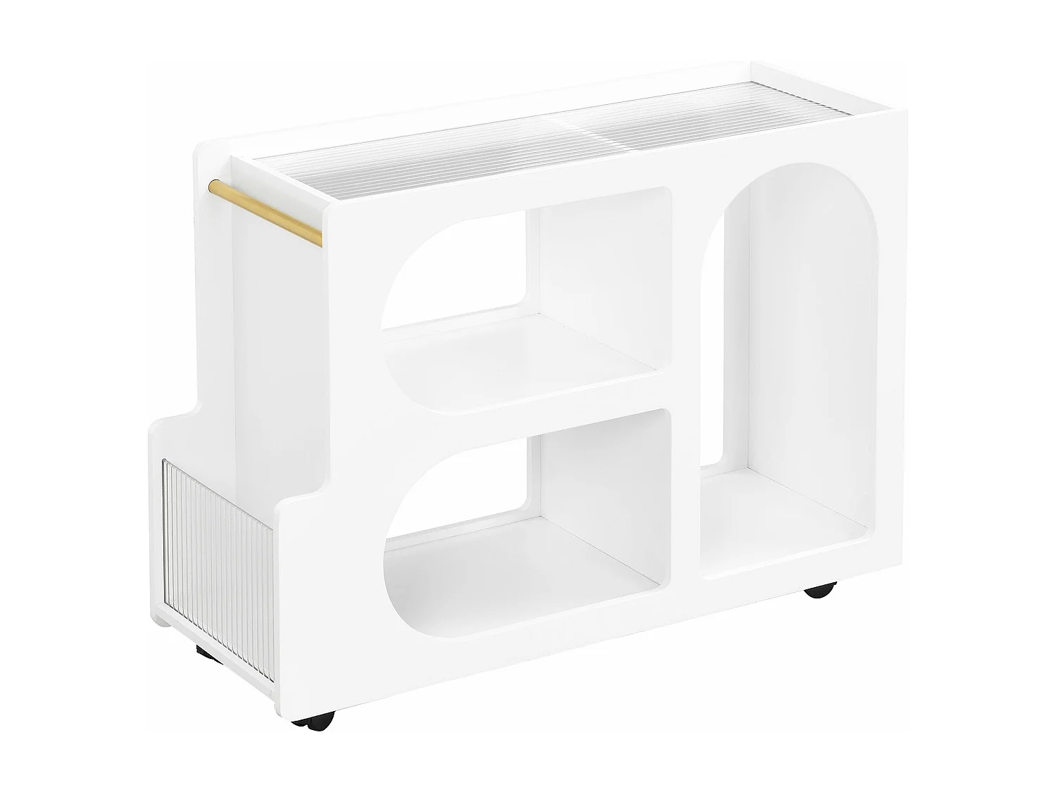 Table de chevet de salon blanche élégante,d80cm×h55.5cm