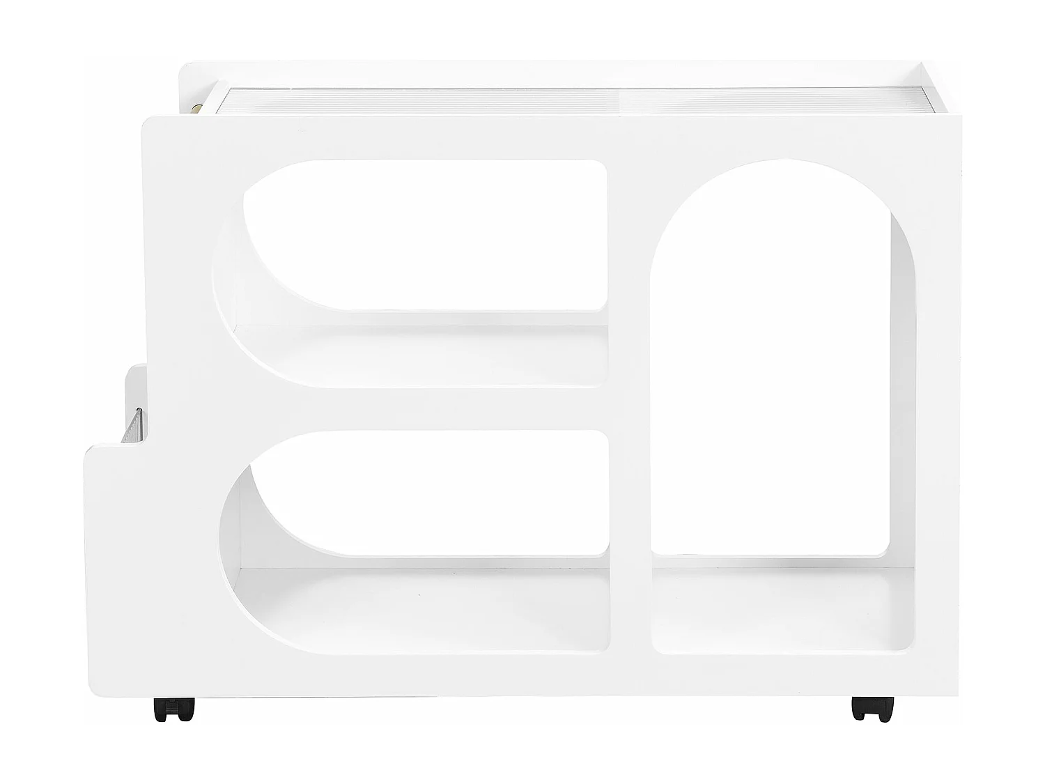 Table de chevet de salon blanche élégante,d80cm×h55.5cm