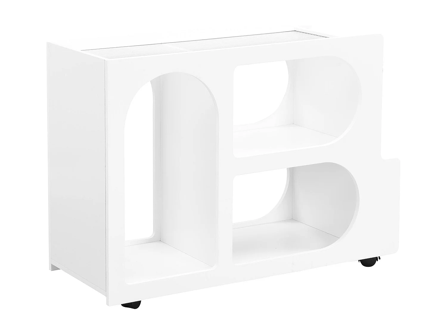 Table de chevet de salon blanche élégante,d80cm×h55.5cm