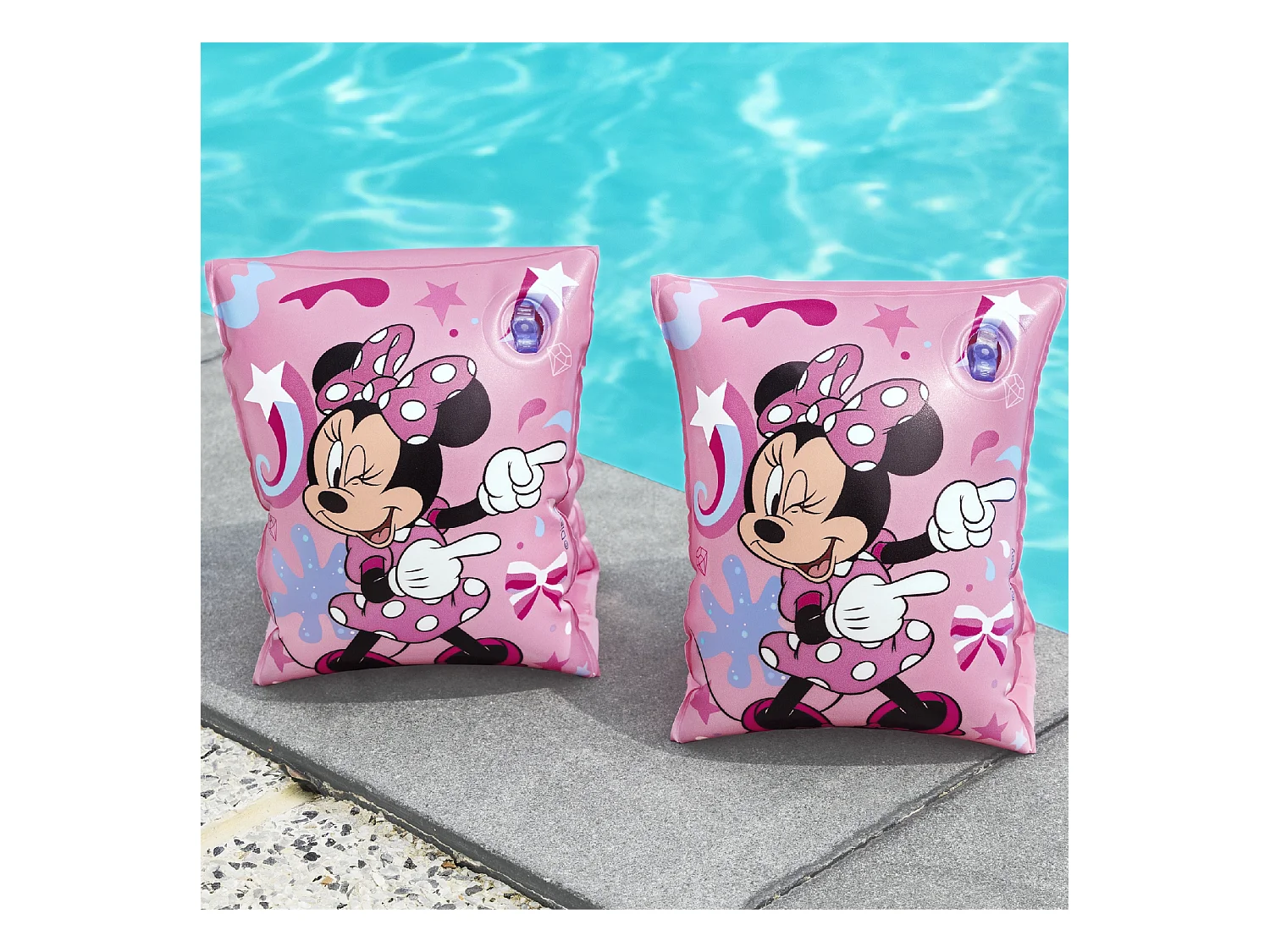 Brassards Gonflables pour Enfants de 3 à 6 ans Bestway 17x12 cm Design de Minnie Mouse Double Chambre à Air