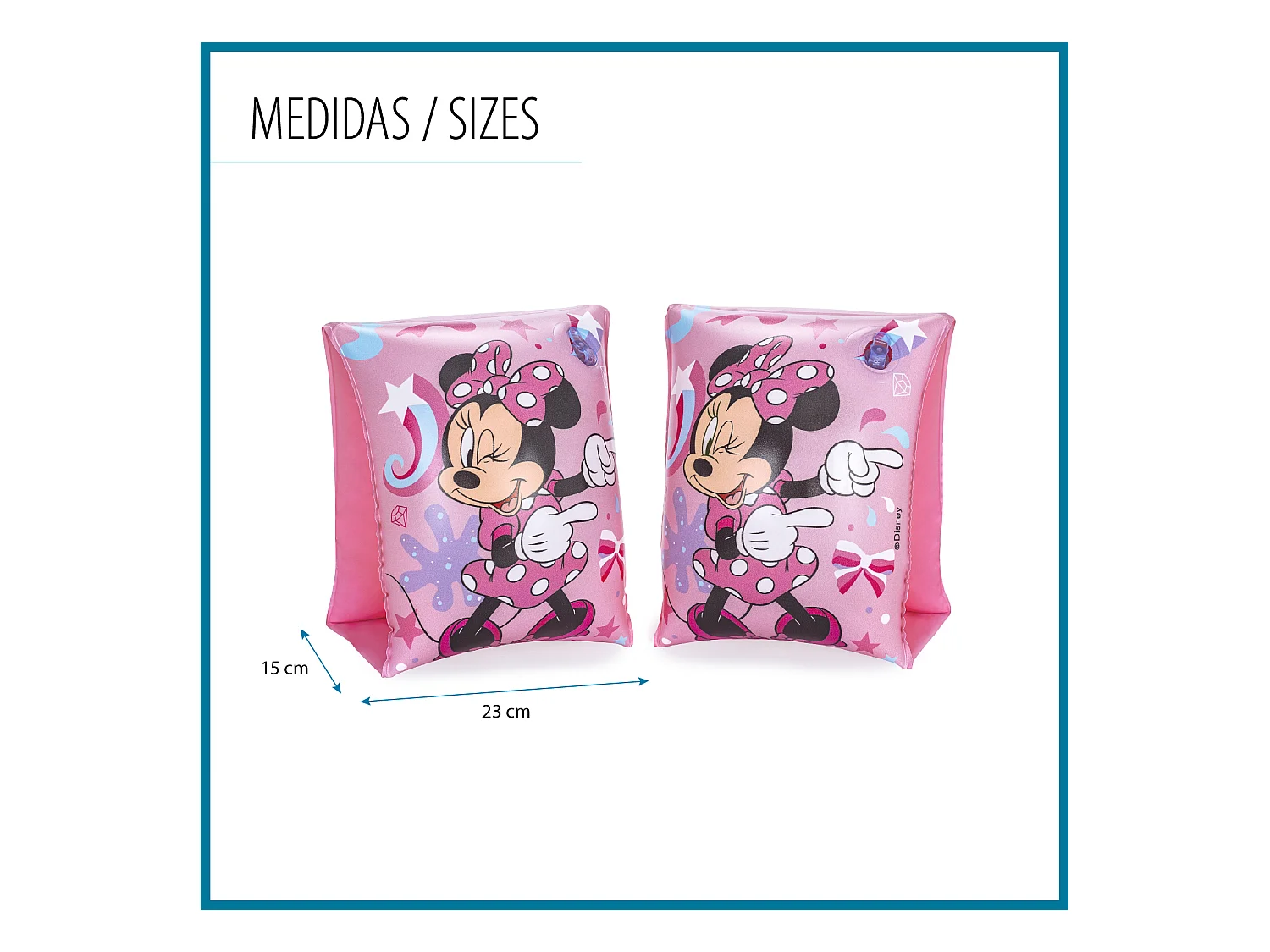 Brassards Gonflables pour Enfants de 3 à 6 ans Bestway 17x12 cm Design de Minnie Mouse Double Chambre à Air