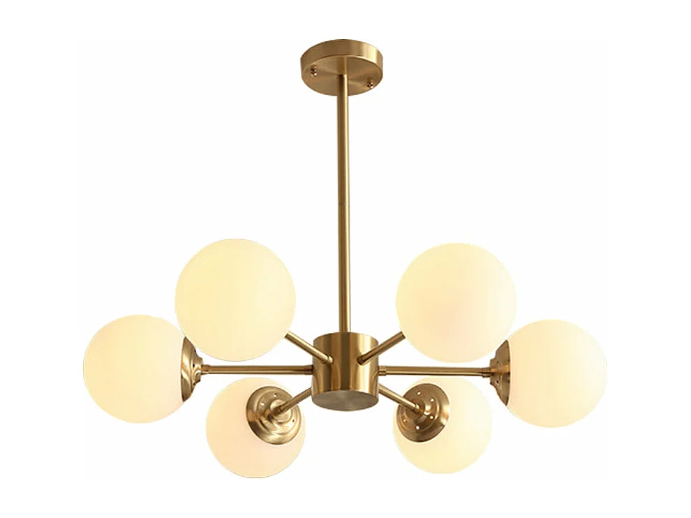 Lustre moderne sputnik à 8 lumières luminaire suspendu en métal laiton brossé, style cuisine, design milieu du siècle