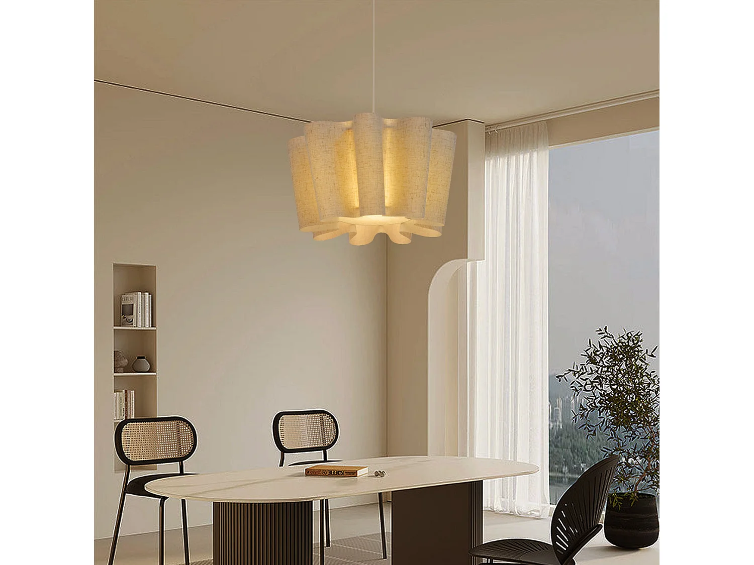 Suspension luminaire en plastique pour plafond de lanterne d70cm x h30cm