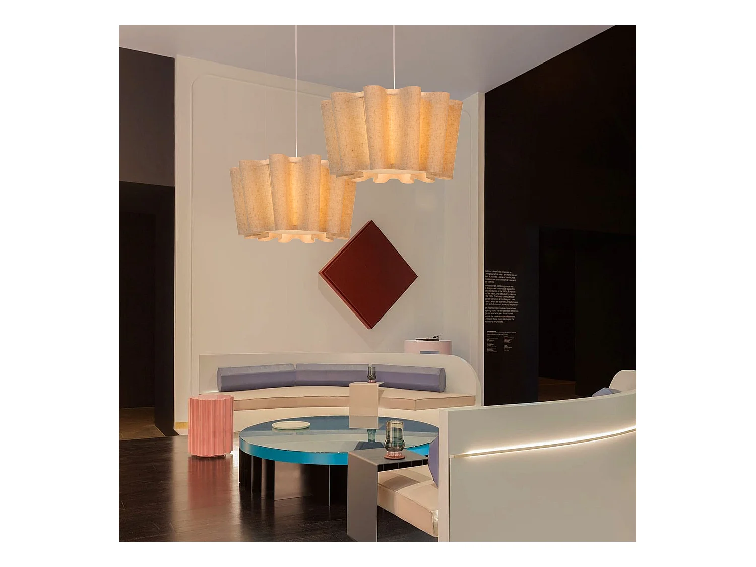 Suspension luminaire en plastique pour plafond de lanterne d70cm x h30cm