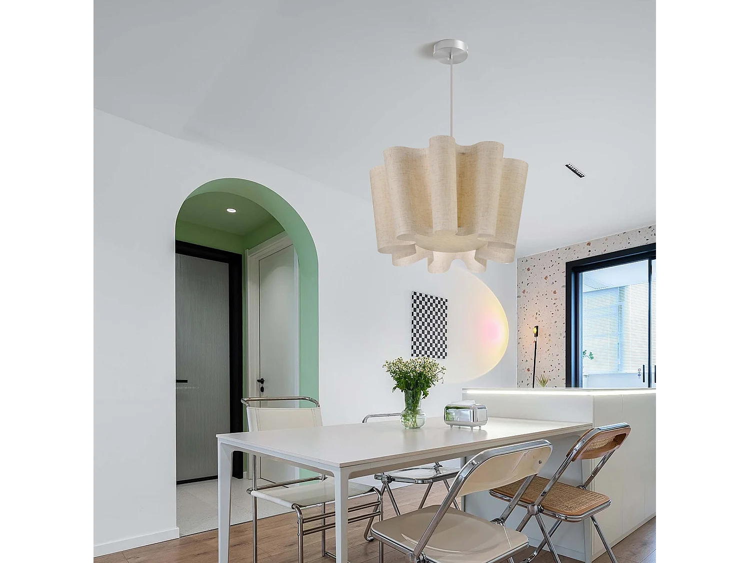 Suspension luminaire en plastique pour plafond de lanterne d80cm x h32cm