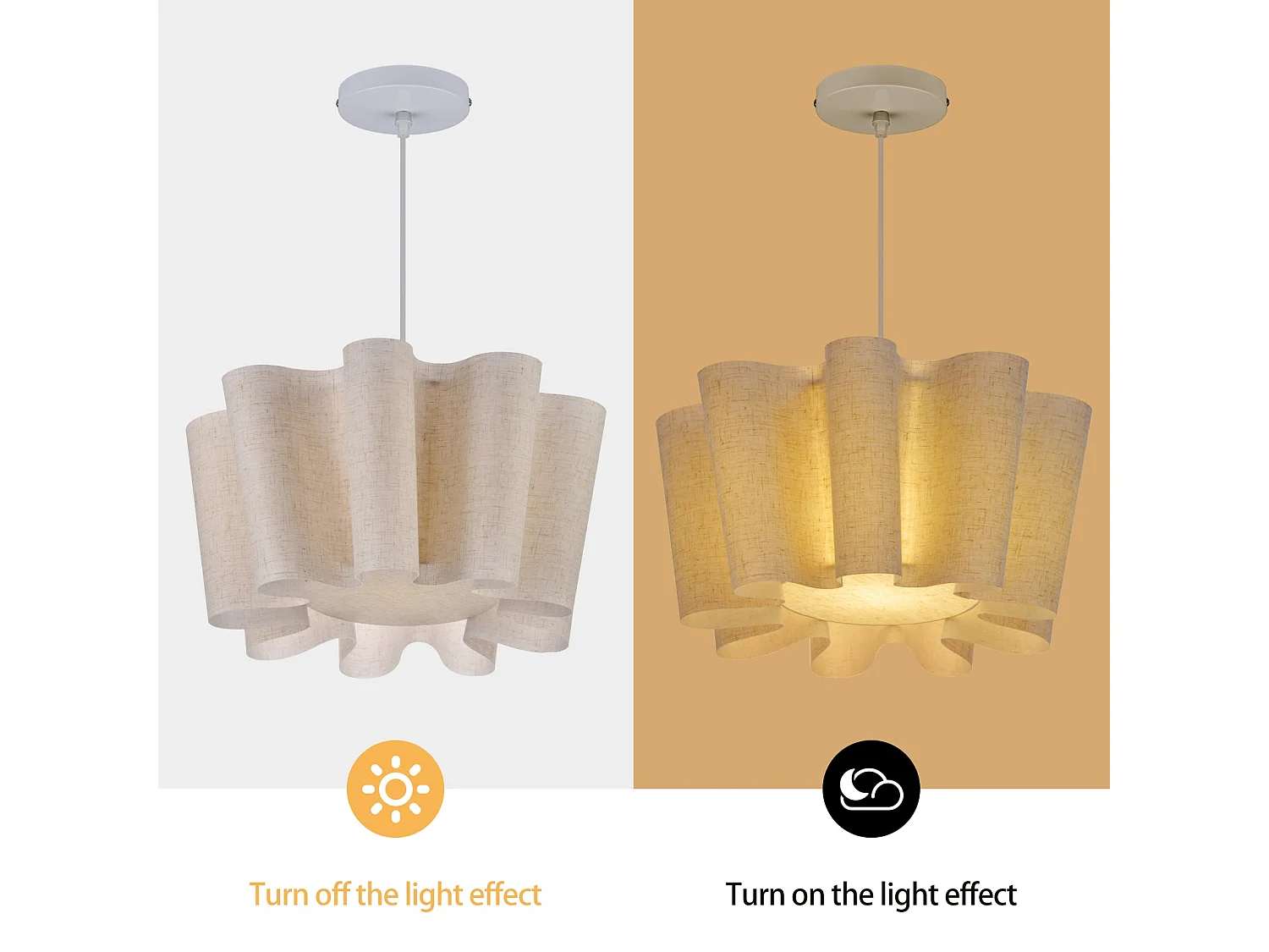 Suspension luminaire en plastique pour plafond de lanterne d80cm x h32cm