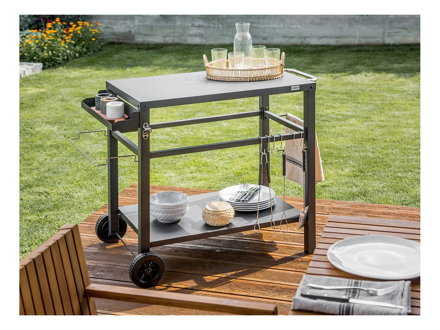 Outdoor-Servierwagen STALETTI Metall Schwarz