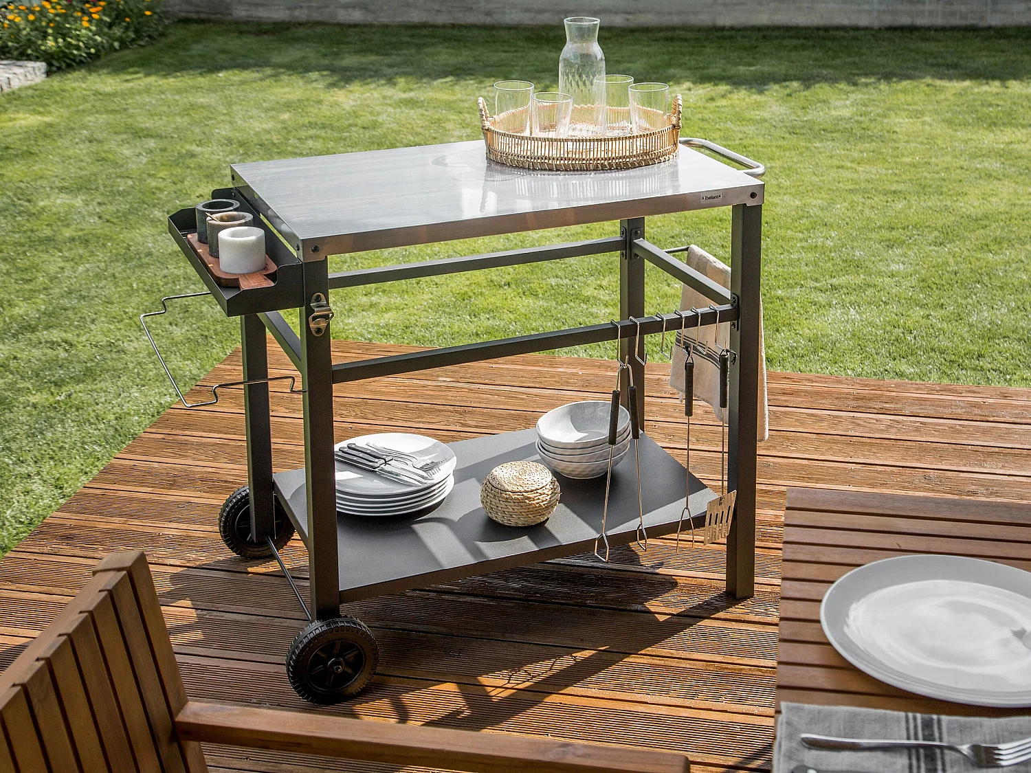 Chariot de service de jardin SPIAZZI Métal Noir