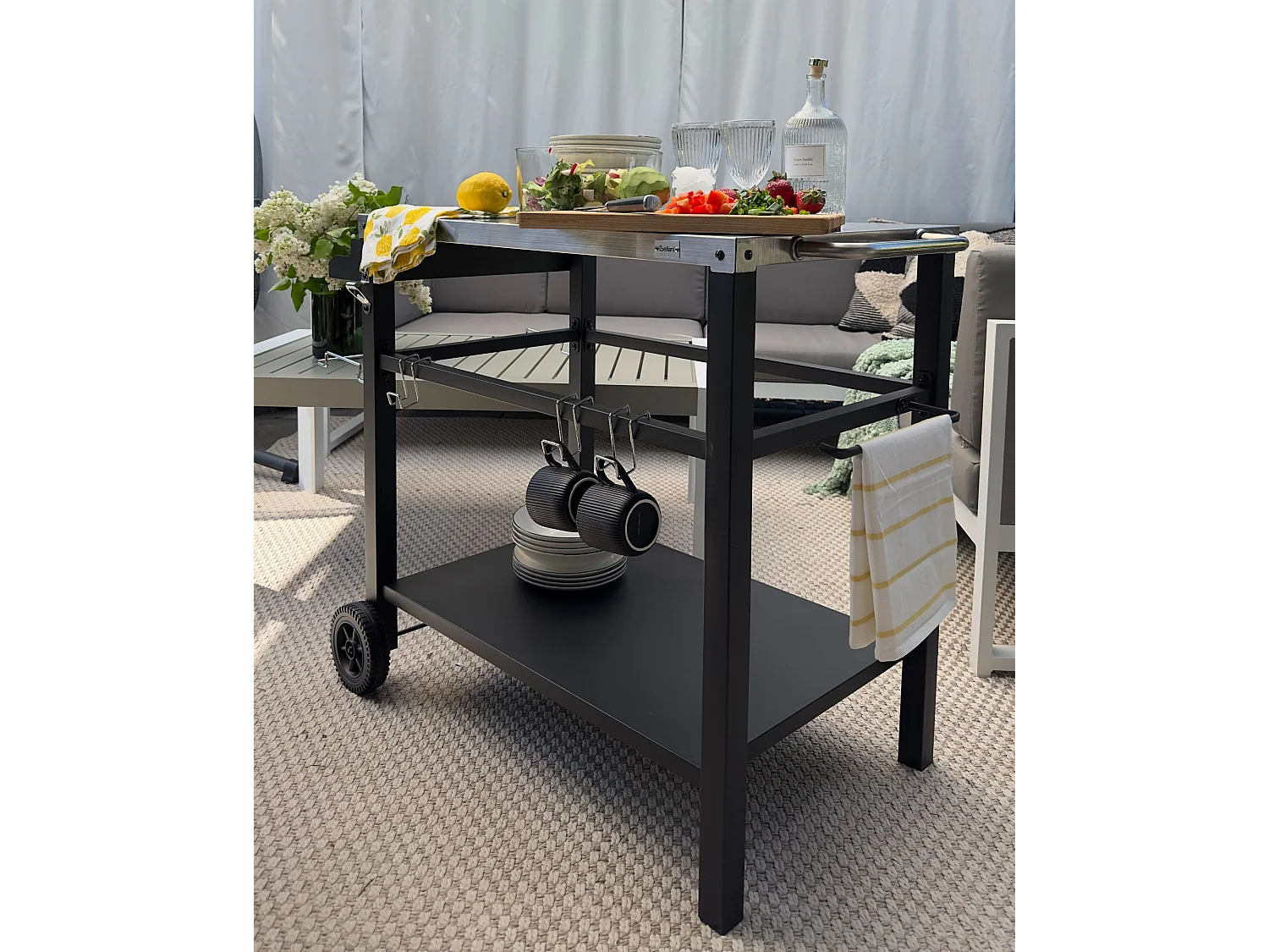 Chariot de service de jardin SPIAZZI Métal Noir