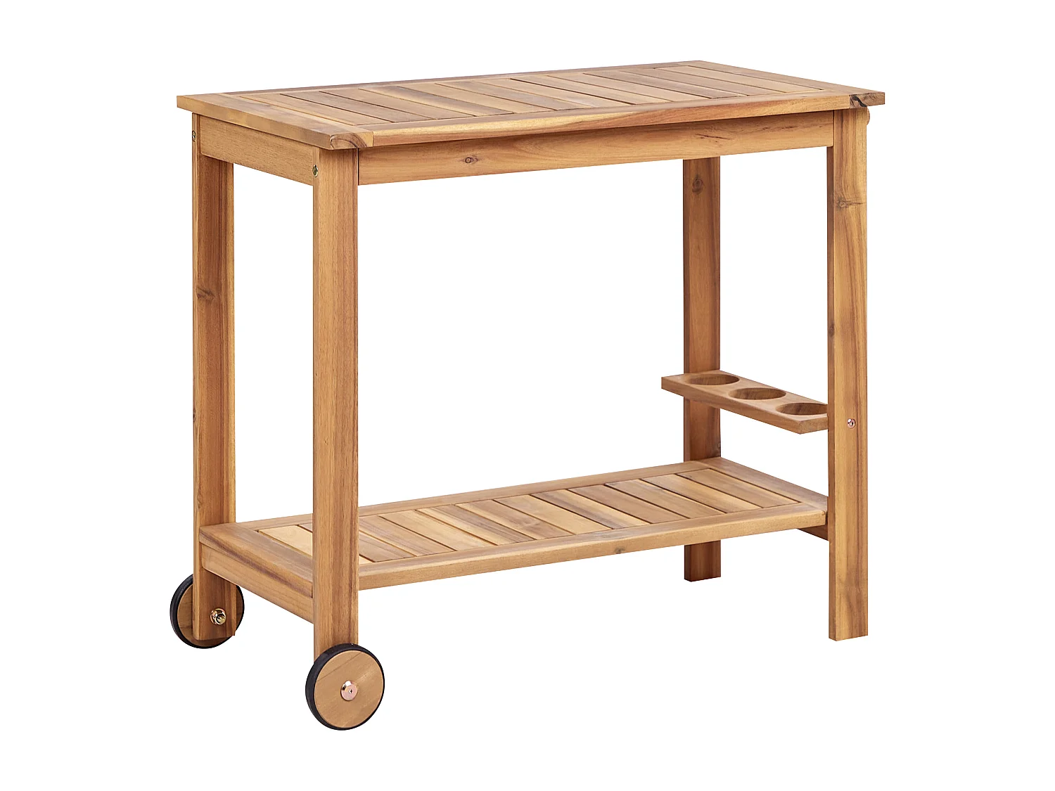 Chariot à boissons de jardin SASSARI II Bois d'acacia certifié Marron clair