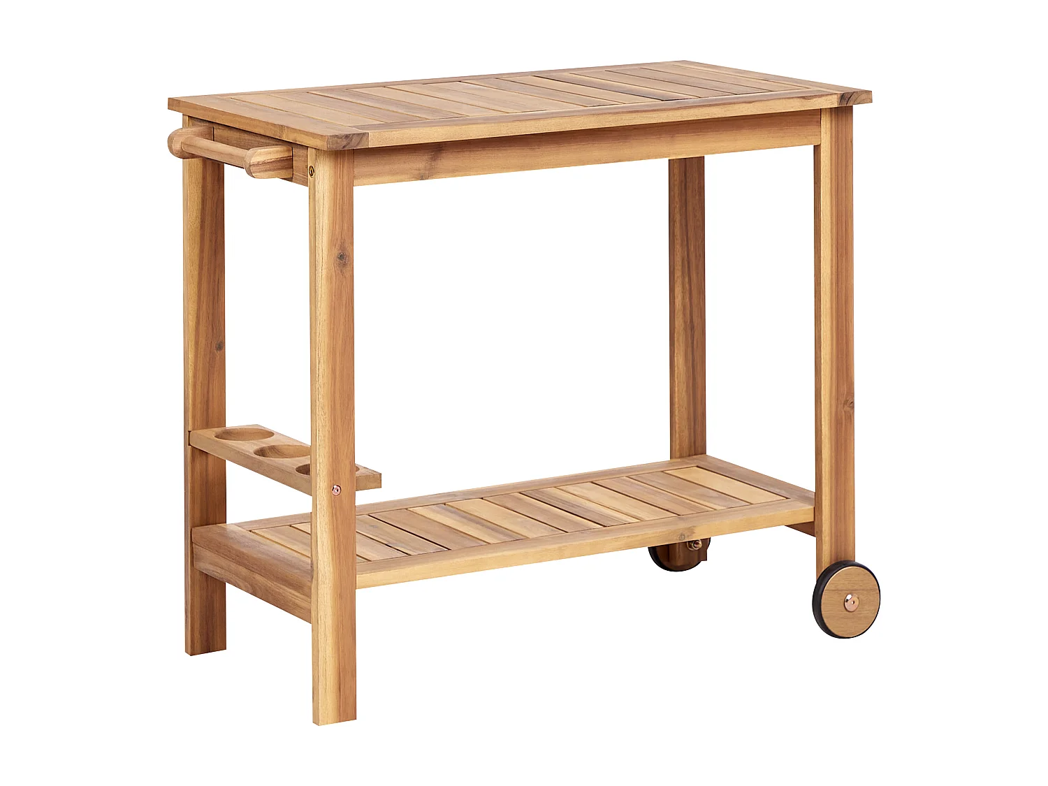 Chariot à boissons de jardin SASSARI II Bois d'acacia certifié Marron clair