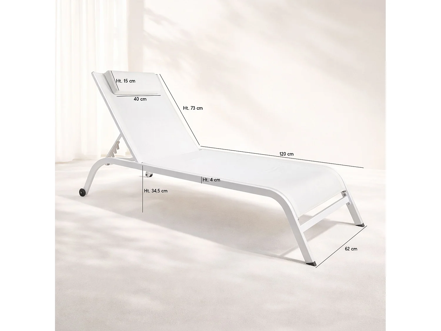Now's Home - Lot De 2 Chaises Longues En Acier Inoxydable Blanc