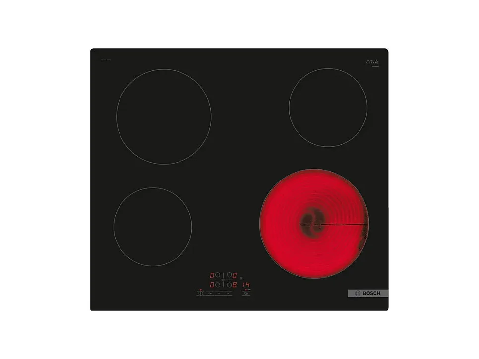 Bosch Table de cuisson vitrocéramique 60cm 4 feux 6600w noir - PKE611BB8E