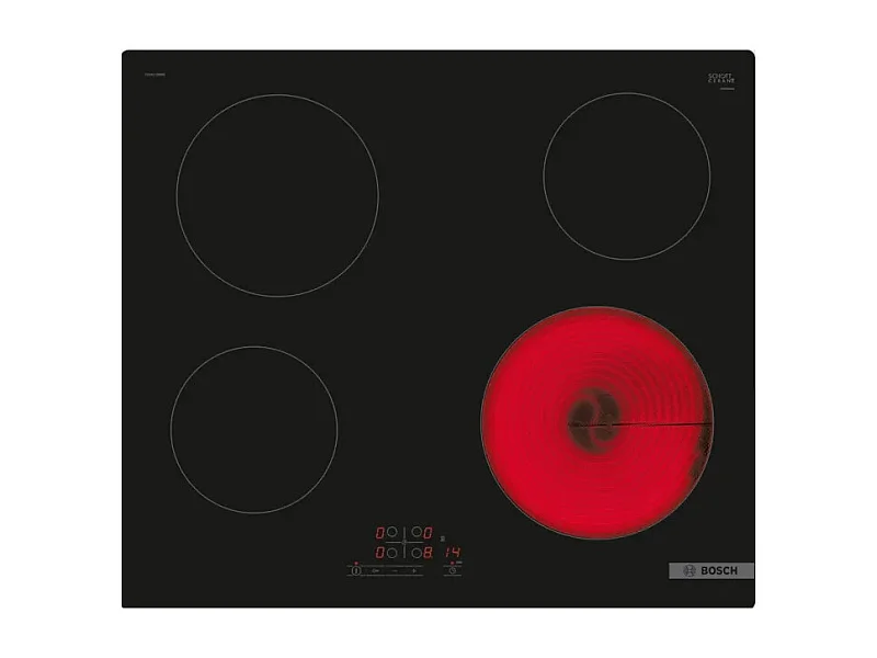 Bosch Table de cuisson vitrocéramique 60cm 4 feux 6600w noir - PKE611BB8E