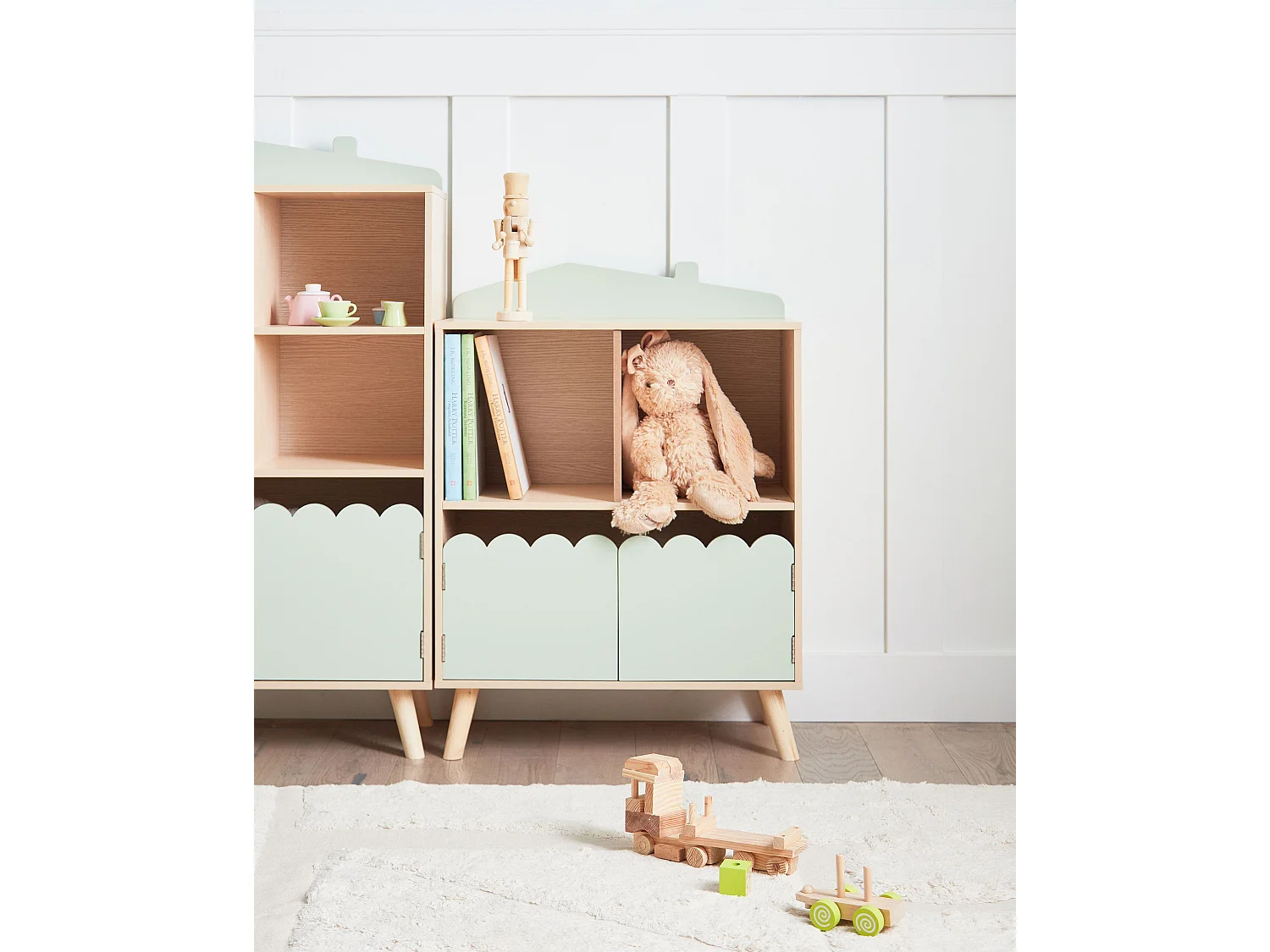 Boekenkast LACKEY Bewerkt hout 86 cm Lichtgroen