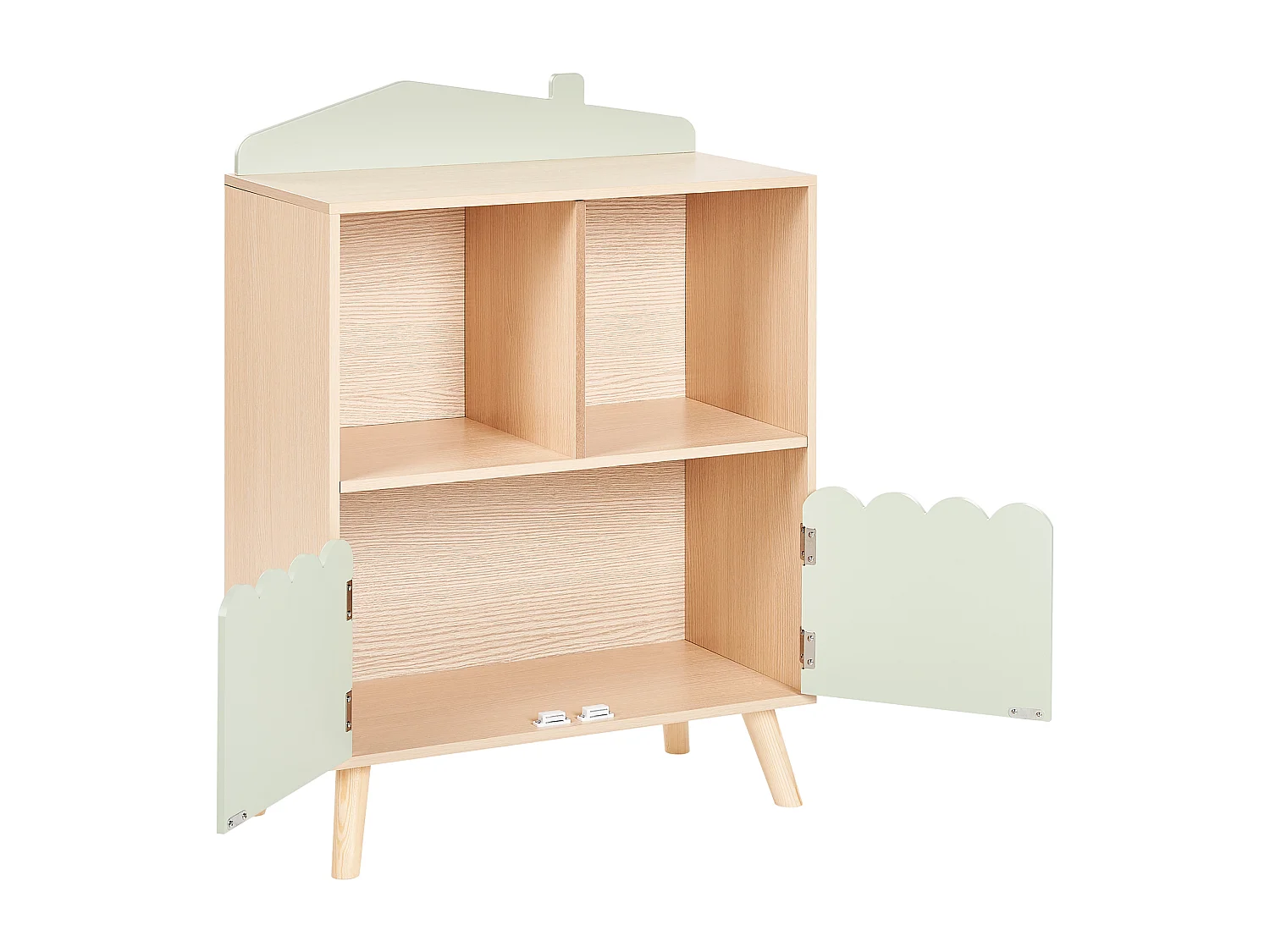 Boekenkast LACKEY Bewerkt hout 86 cm Lichtgroen