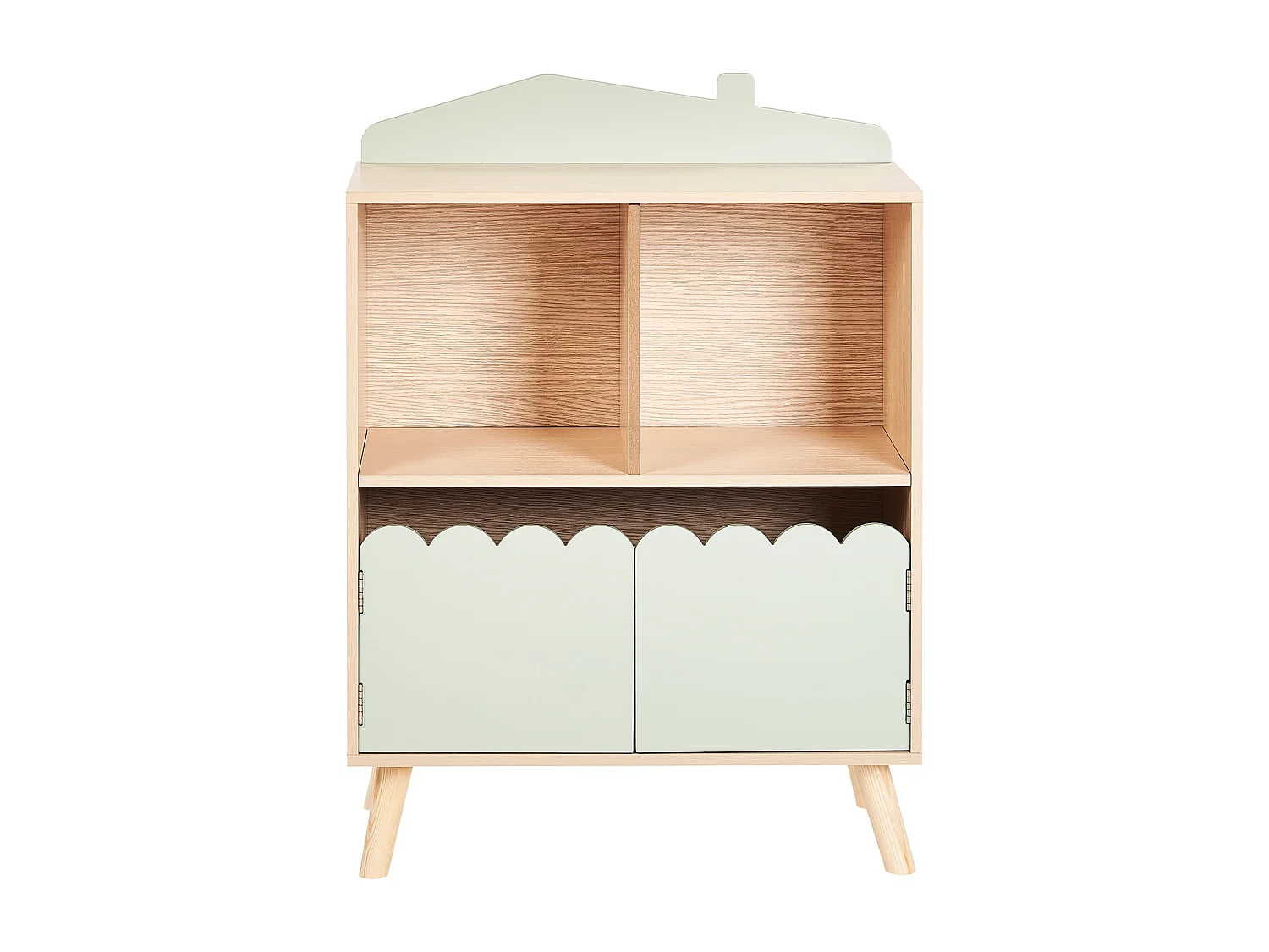 Boekenkast LACKEY Bewerkt hout 86 cm Lichtgroen