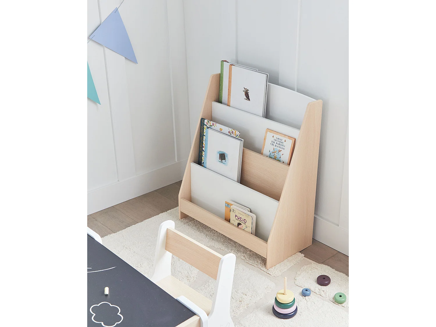 Bibliothèque 4 étagères LILOET 70 cm Marron clair