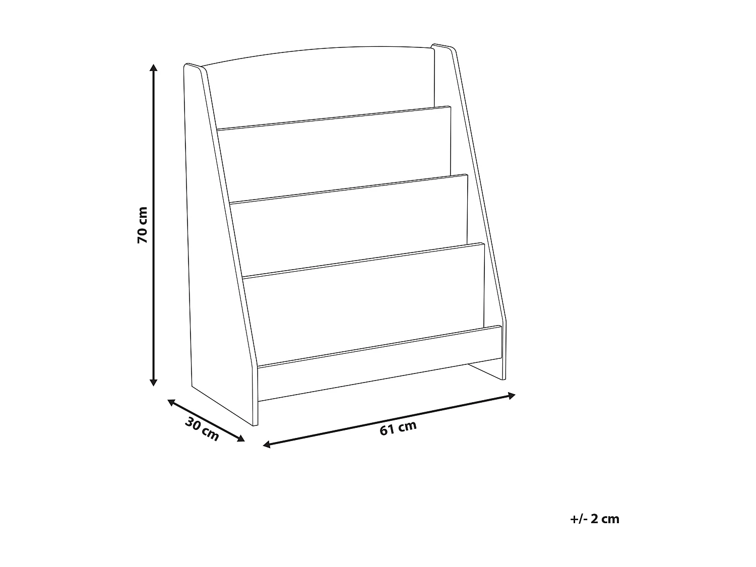 Boekenkast met 4 planken LILOET Bewerkt hout 70 cm Lichtbruin