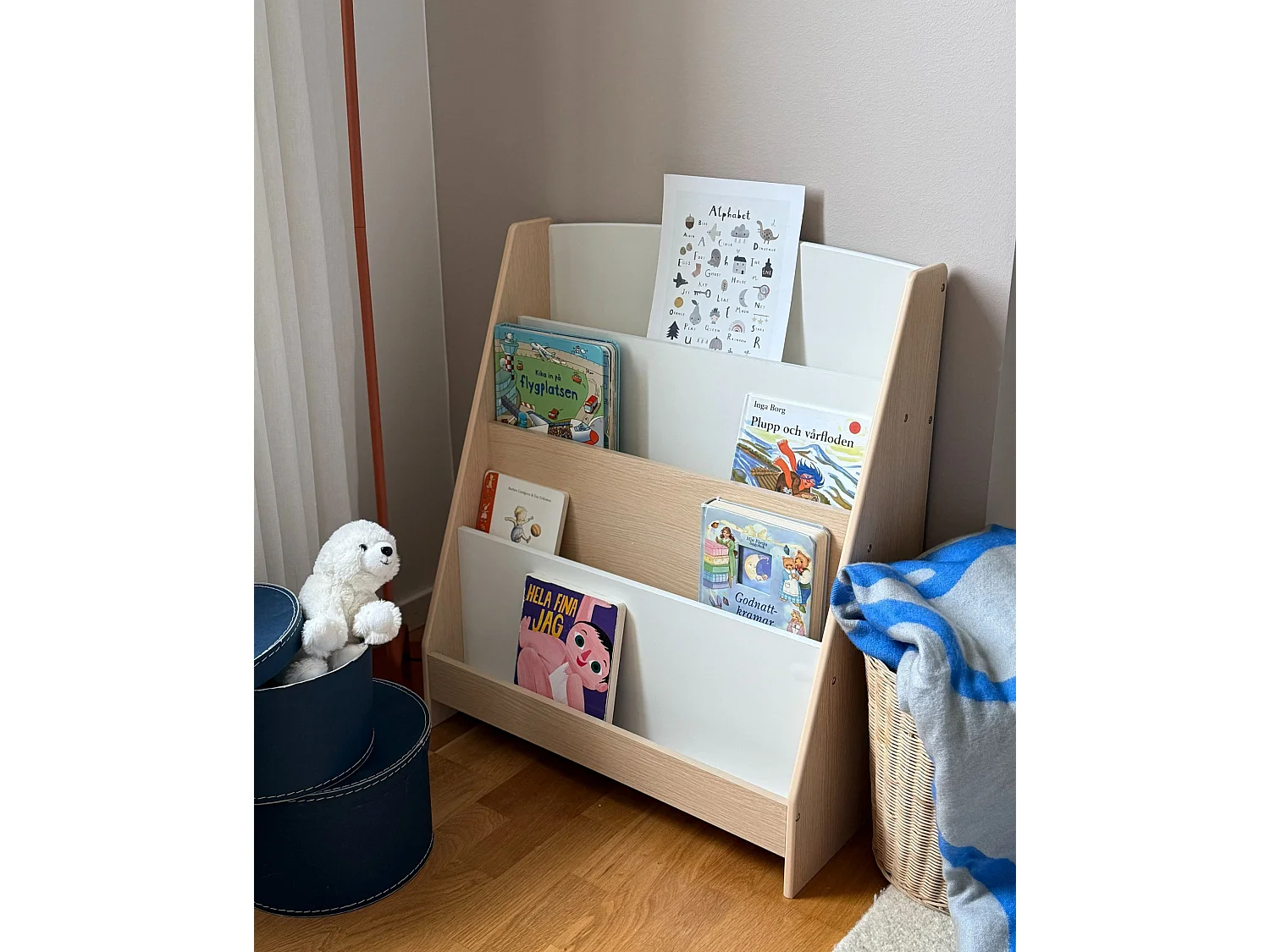 Bibliothèque 4 étagères LILOET Bois d'ingénierie 70 cm Marron clair