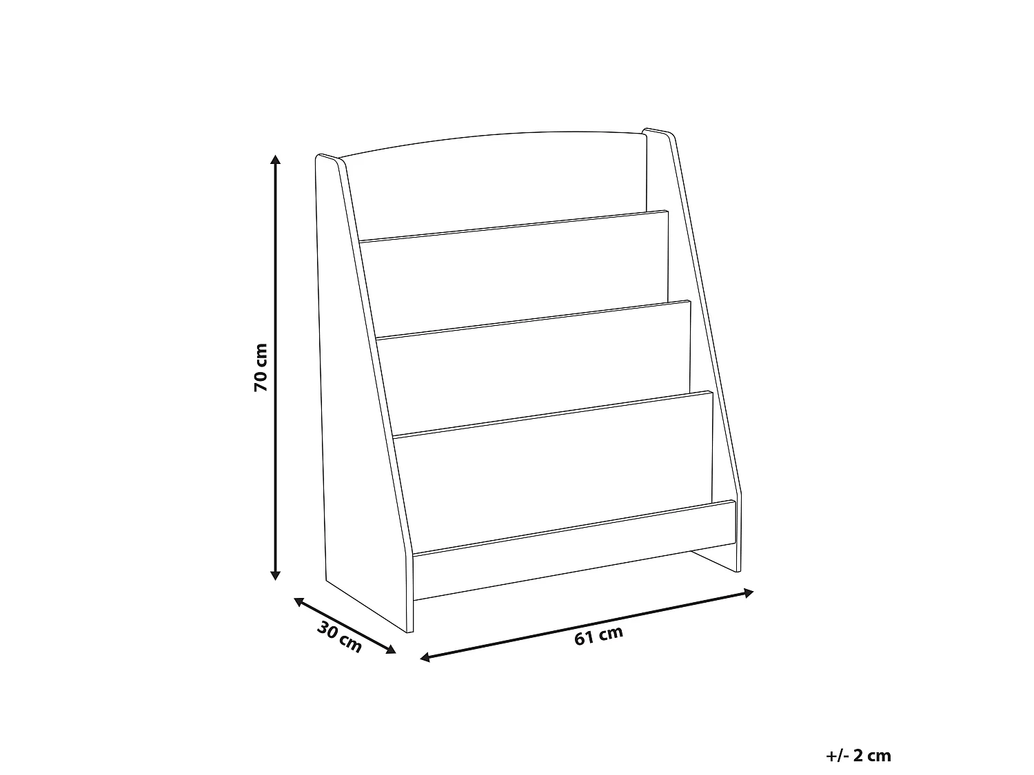 4 Tier Bookcase LILOET 70 cm Light Brown