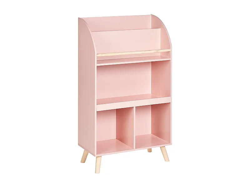 Bibliothèque 3 étagères LILOET 102 cm Rose pastel