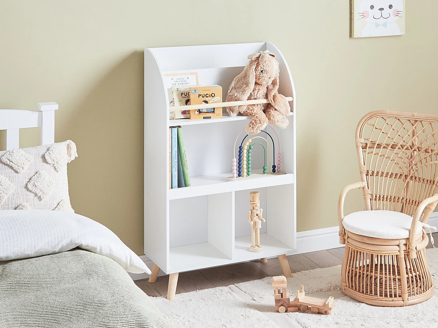 Regał 3 półki LILOET MDF 102 cm Biały