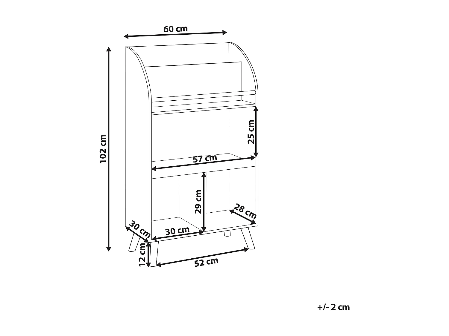 Libreria a 3 ripiani LILOET Derivati del legno 102 cm Bianco