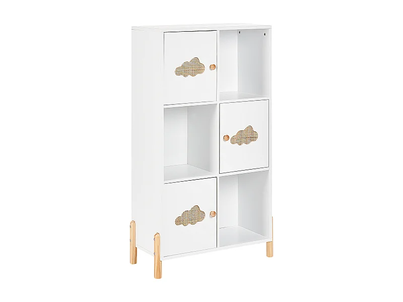Boekenkast CLOUDY Bewerkt hout 111 cm Wit