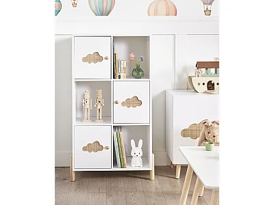 Bücherschrank CLOUDY Holzwerkstoff 111 cm Weiss