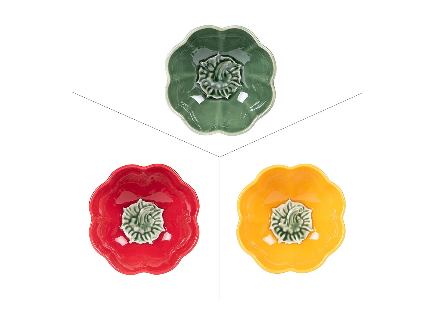 Bol poivron 15 cm (lot de 3)