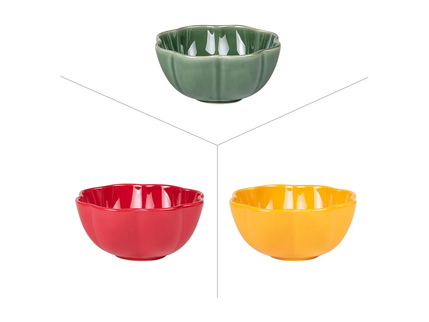 Bol poivron 15 cm (lot de 3)