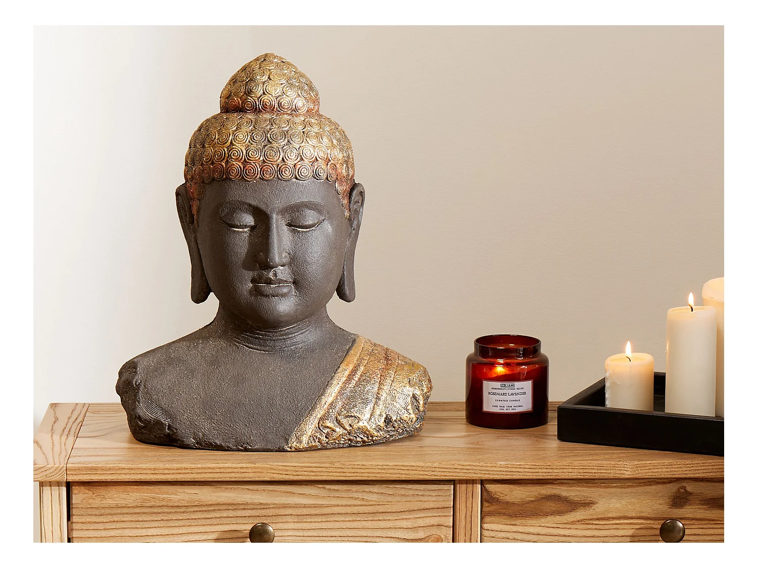 Accessoire Décoratif Bouddha CARUM Céramique Noir