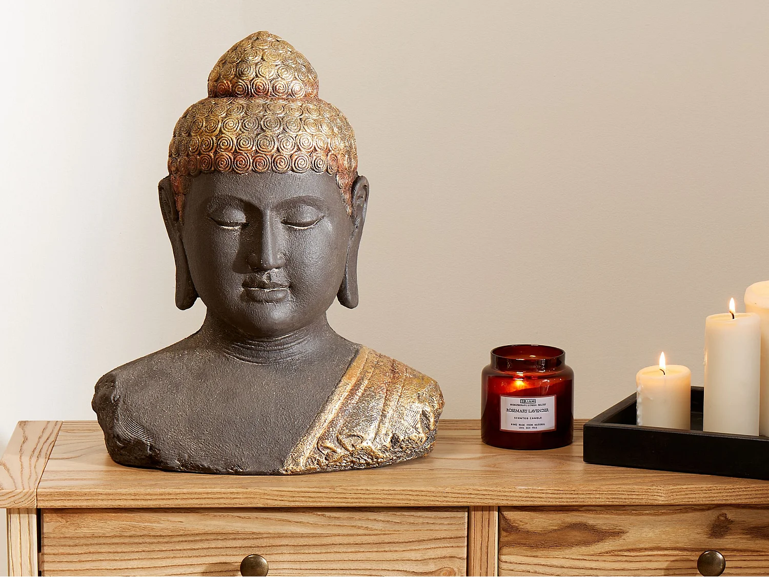 Accessoire Décoratif Bouddha CARUM Céramique Noir