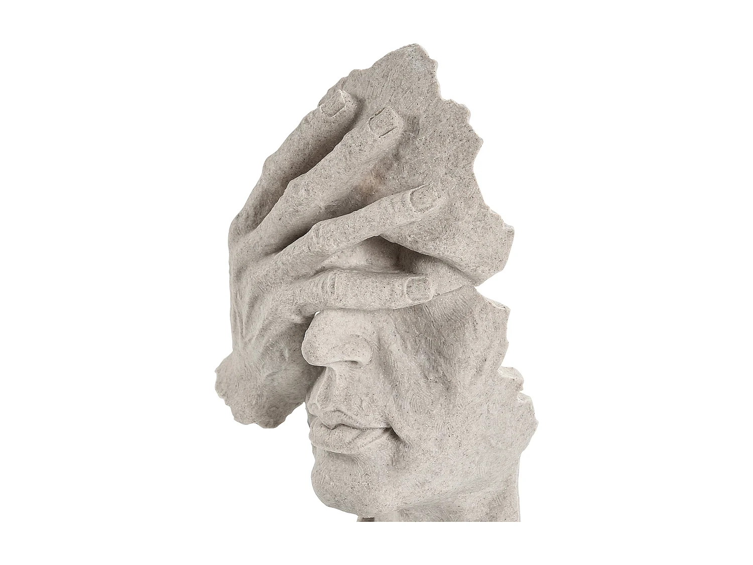 Moderne dekorative menschliche Gesichtsfigur Statuette Harz Grau Puumala