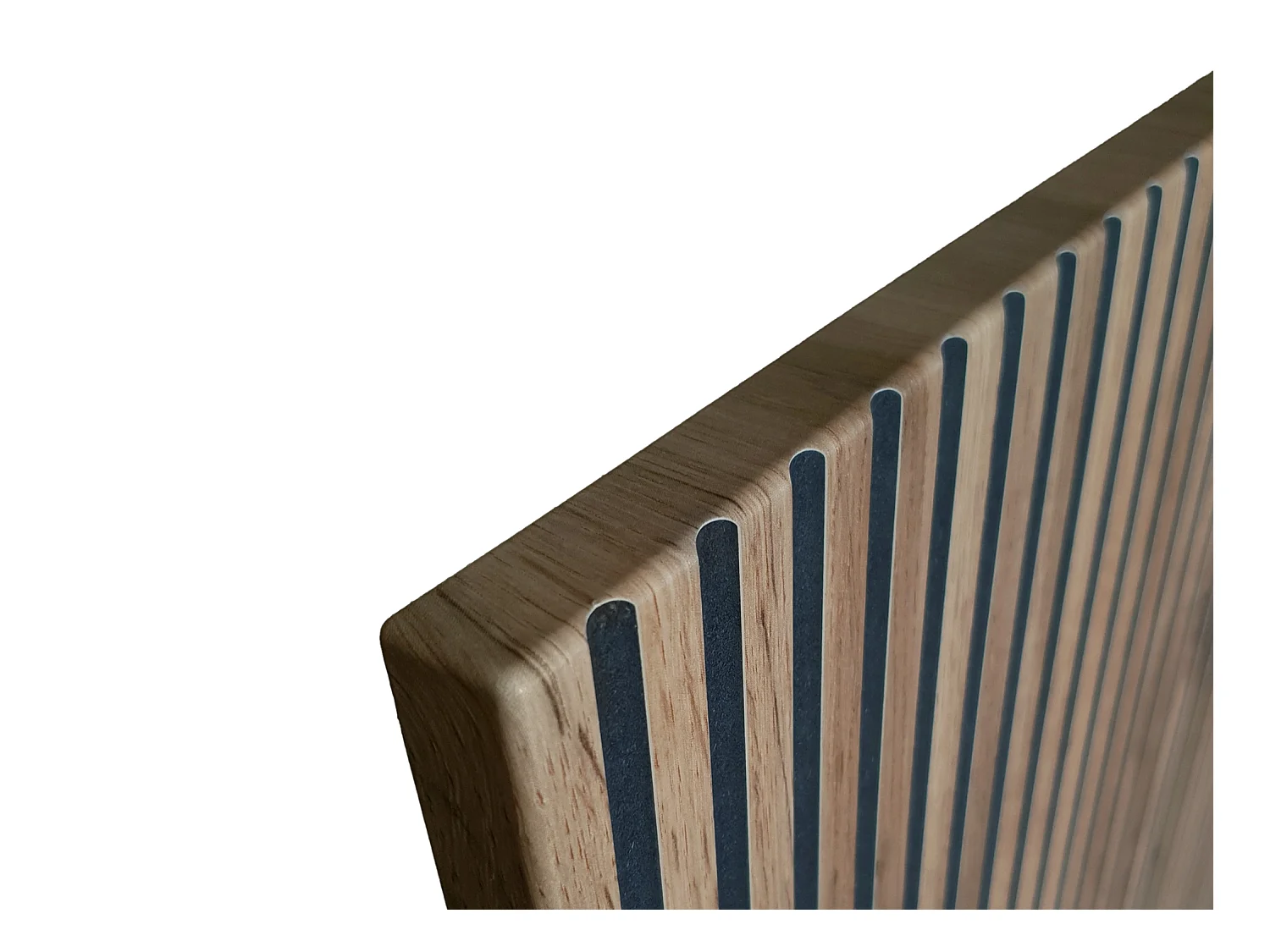 Vitrine med 2 dører og 1 skuff med LED-lys i MDF og røykfarget glass - Svart og Naturlig - OVILA