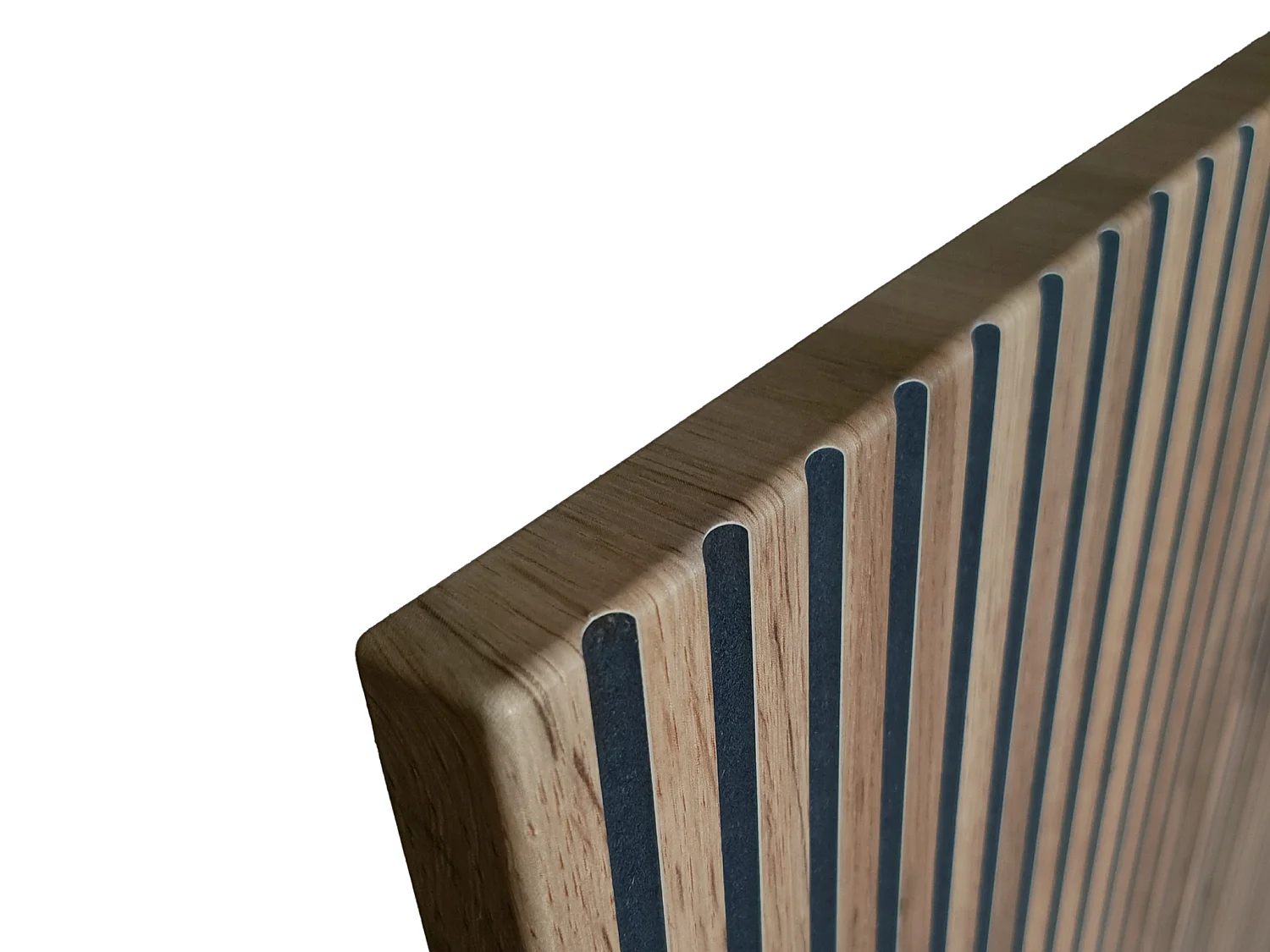 Vitrinenschrank - 2 Türen & 1 Schublade - mit LED-Beleuchtung - MDF & Rauchglas - Schwarz & Holzfarben - OVILA