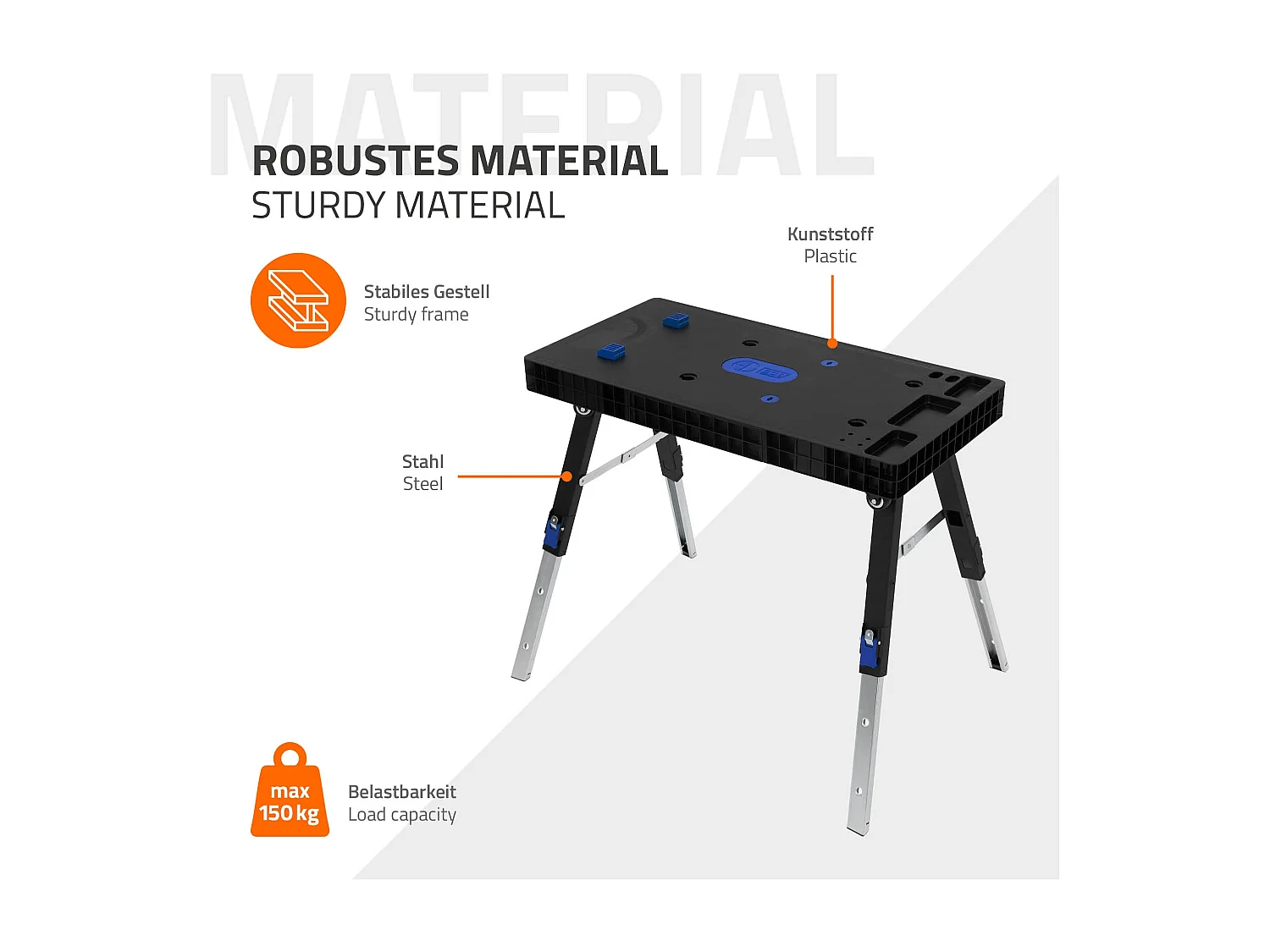 Banco de trabajo 5en1 multifuncional plegable mesa regulable de taller94x48x80cm
