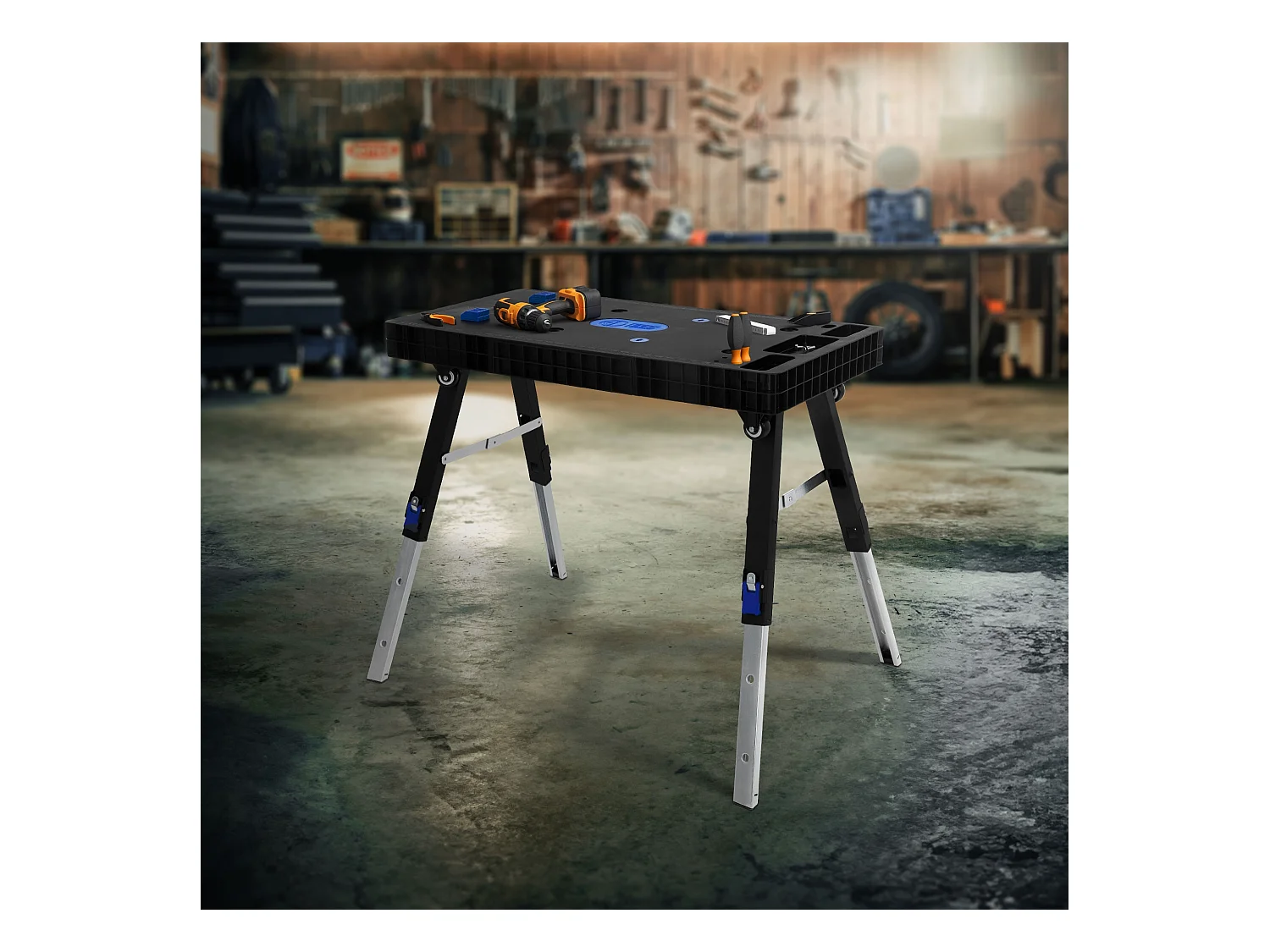 Banco de trabajo 5en1 multifuncional plegable mesa regulable de taller94x48x80cm