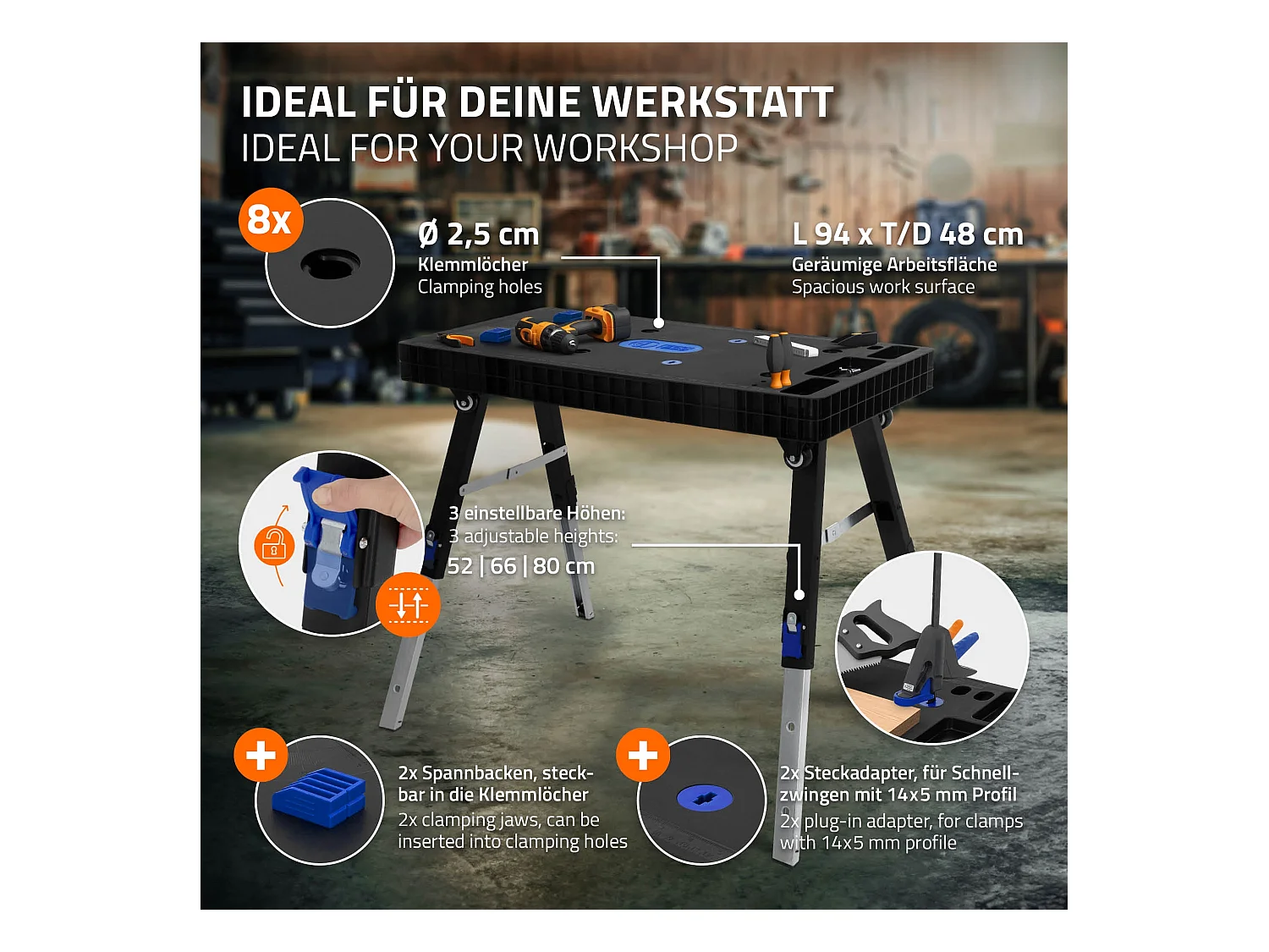 Carrello da tavolo da lavoro 5 in 1 multifunzionale pieghevole portatil mobile