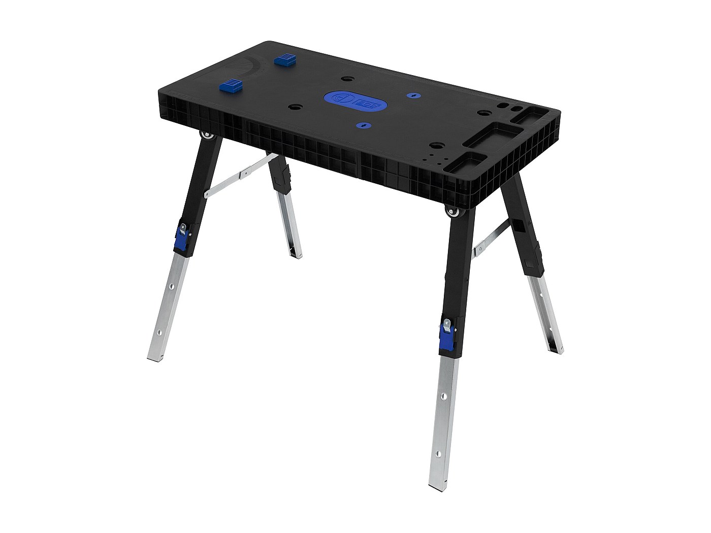 Tavolo Da Tappezzeria Pieghevole 3 Pezzi - Alluminio E MDF - Regolabile In Altezza - Nero - Carico 150 Kg