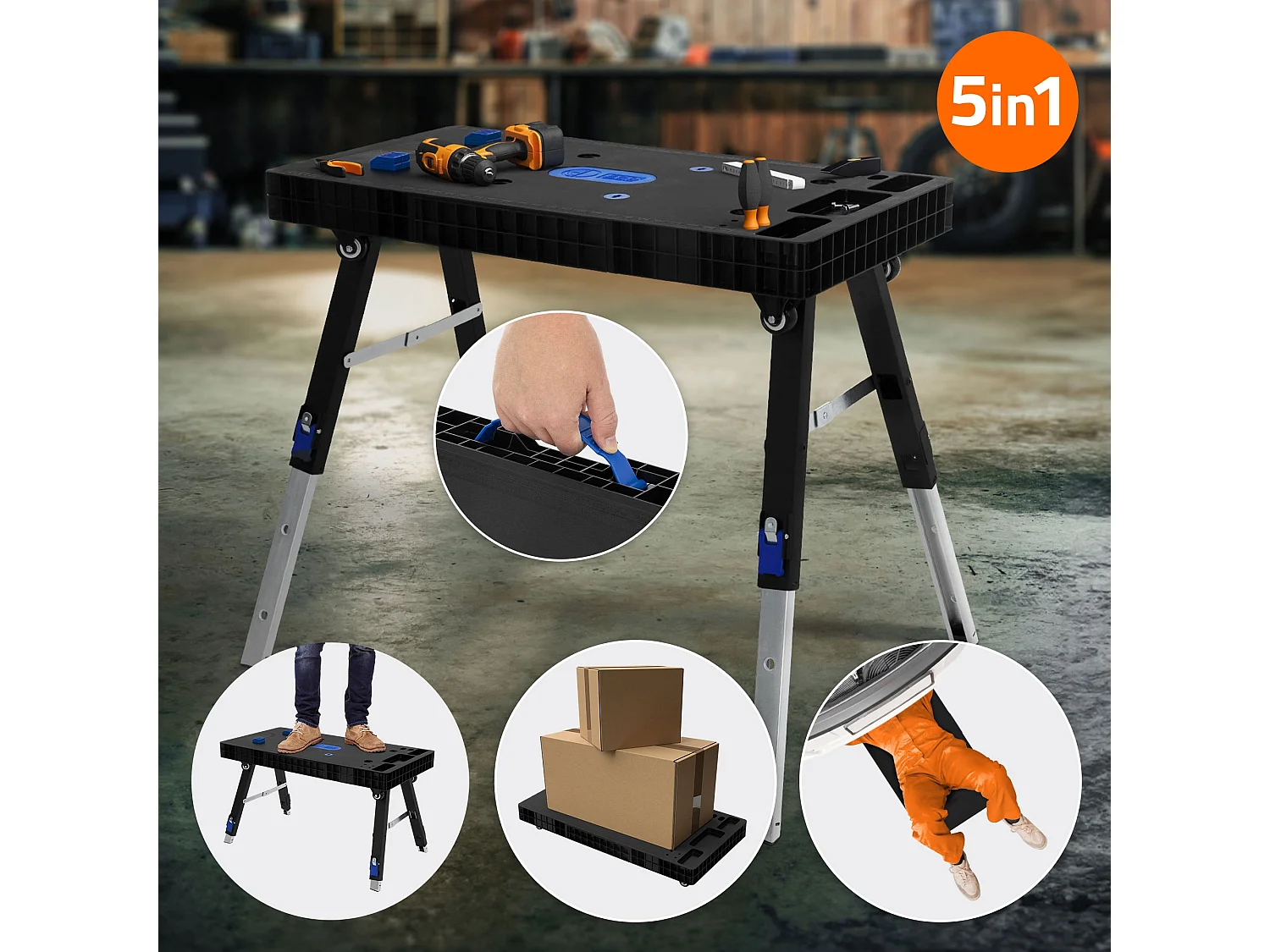 Carrello da tavolo da lavoro 5 in 1 multifunzionale pieghevole portatil mobile