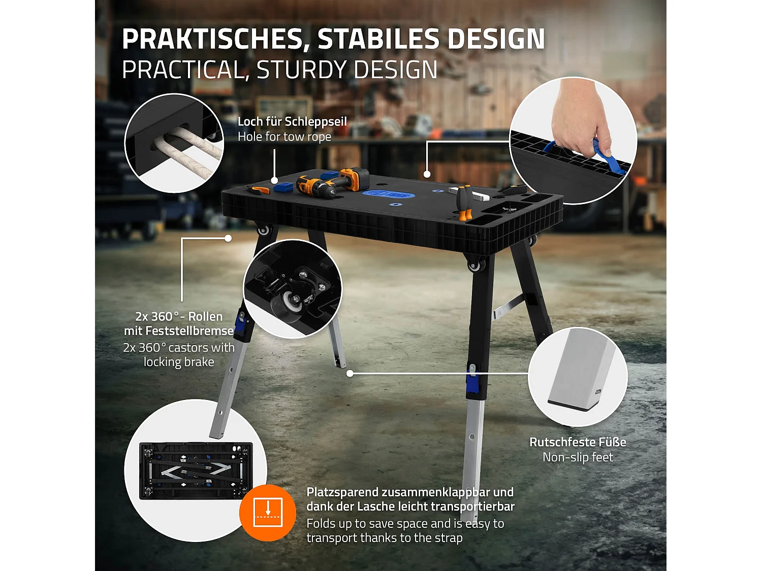 Carrello da tavolo da lavoro 5 in 1 multifunzionale pieghevole portatil mobile