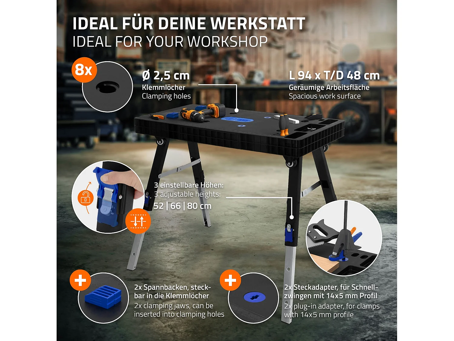 Carrello da tavolo da lavoro 5 in 1 multifunzionale pieghevole portatil mobile